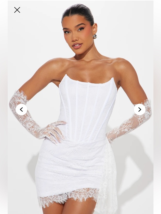 Fashion Nova Dresses & Skirts - NWT Fashion Nova Always Sweet Corset Mini Dress White Lace